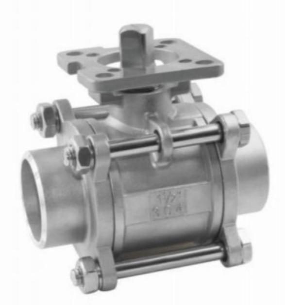 THREE PIECE BUTT WELDING HIGH PLATFORM BALL VALVE