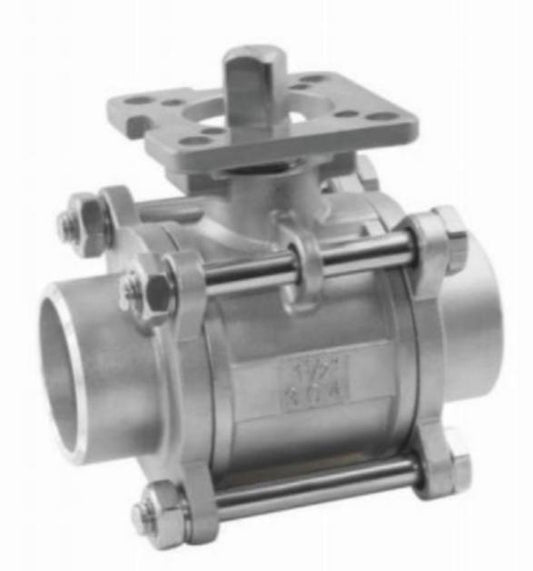 THREE PIECE BUTT WELDING HIGH PLATFORM BALL VALVE