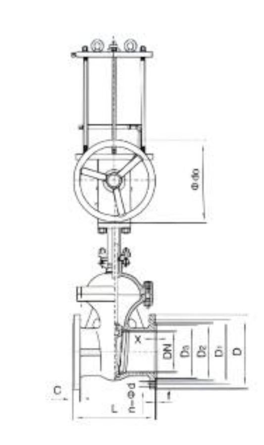PNEUMATIC GATE VALVE CAST STEEL FLANGE