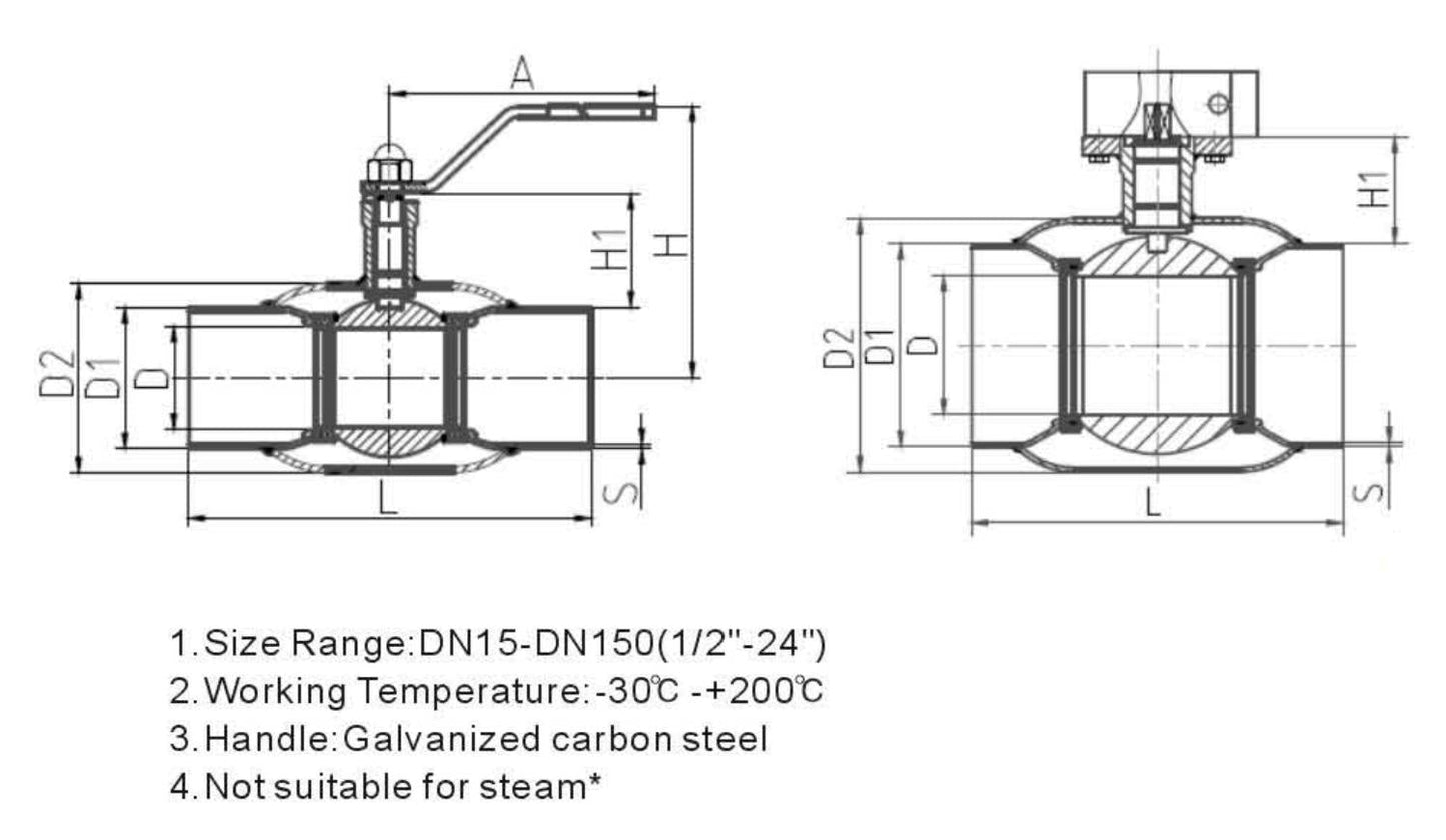 FULL WELDED BALL VALVES-PN25-PN40