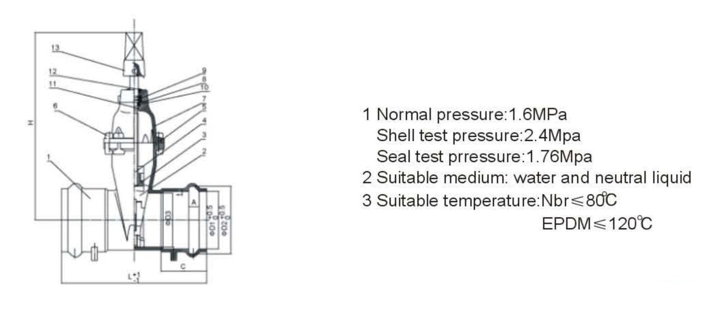 DIN3352 RESILIENT WEDGE SOCKET GATE VALVE