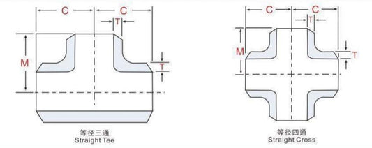 BUTT-WELDING STRAIGHT TEES AND CROSSES