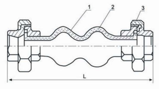 DOUBLE SPHERE SCREWED RUBBER EXPANSION JOINT