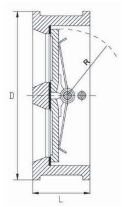 DOUBLE DISC WAFER SWING CHECK VALVE-PN16-CLASS125-150
