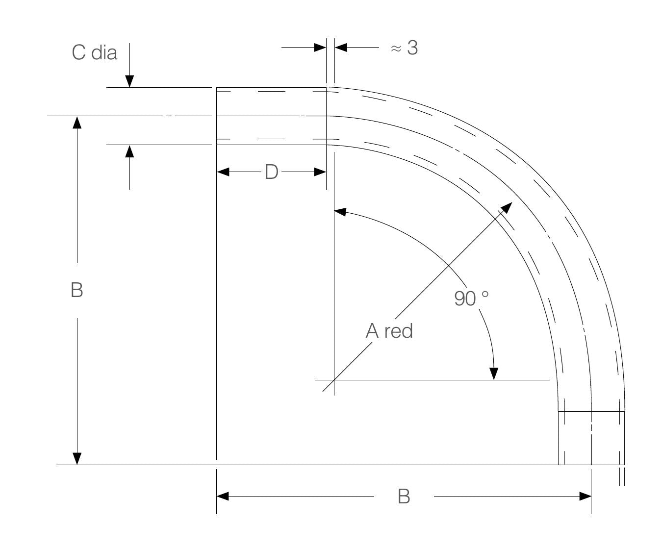 BRITISH STANDARD STEEL CONDUIT BENDS EXTERNALLY SCREWED