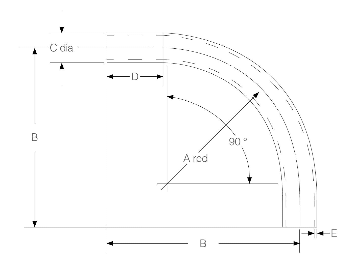 BRITISH STANDARD STEEL CONDUIT BENDS (PLAIN)
