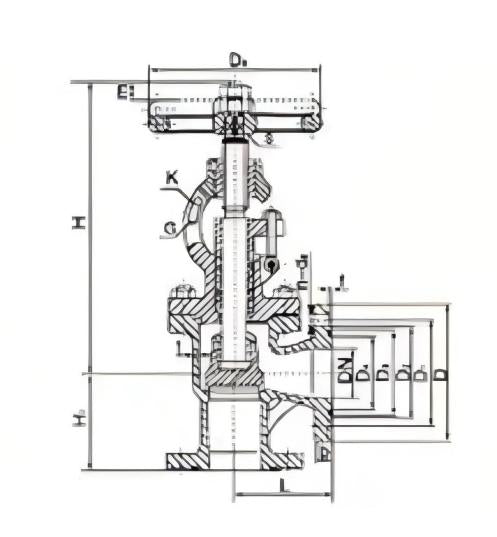 ANGLE GLOBE VALVE CAST STEEL FLANGE
