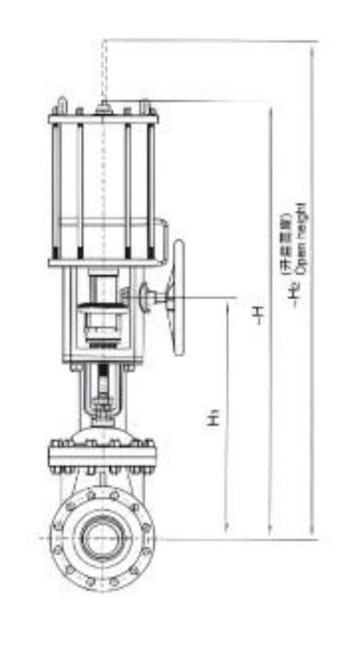 PNEUMATIC GATE VALVE CAST STEEL FLANGE