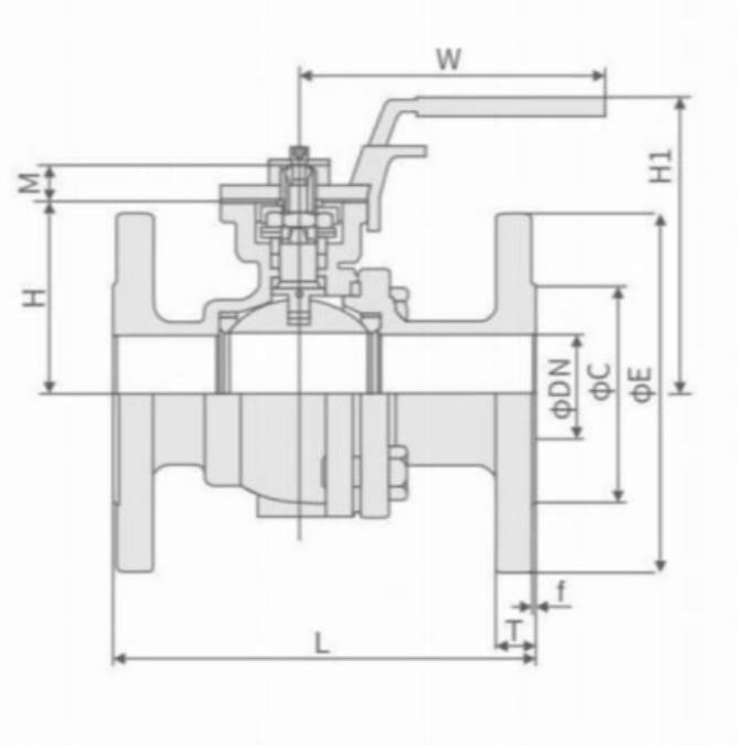 DIN STANDARD HIGH PLATFORM FLANGE BALL VALVE