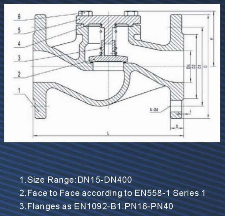 DIN CAST STEEL LIFT CHECK VALVES PN16-25-40