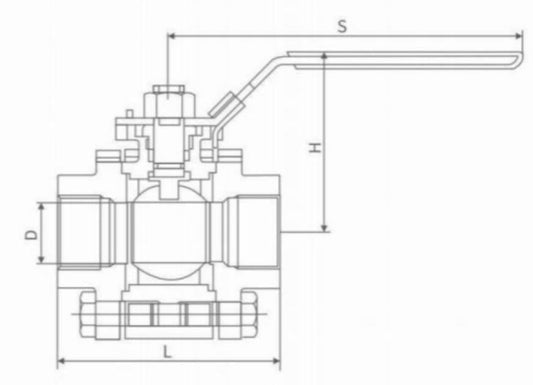 THREE PIECE INTERNAL THREAD BALL VALVE