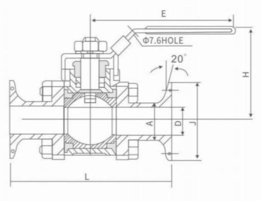 THREE PIECE QUICK INSTALLATION MANUAL BALL VALVE