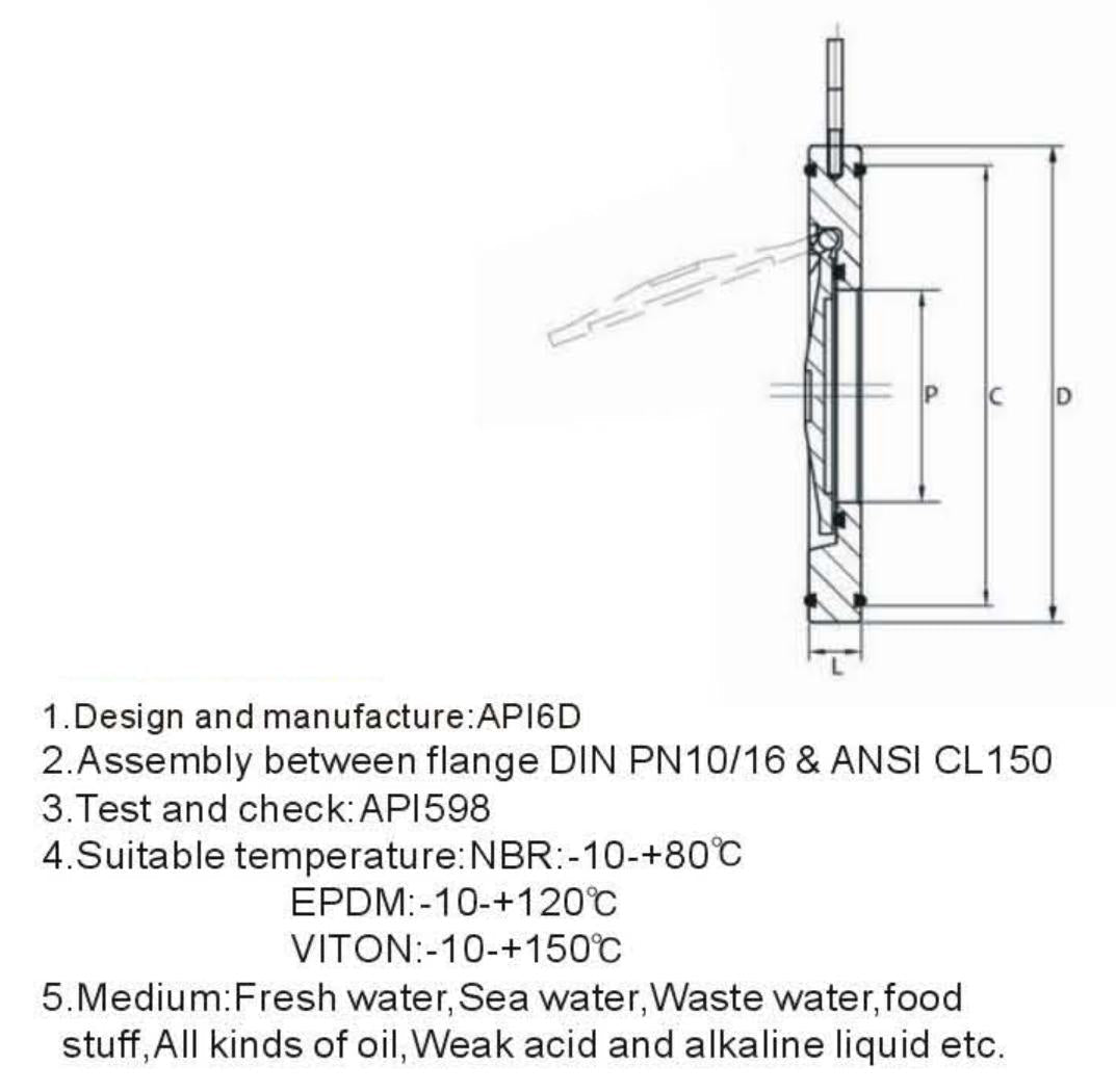 THIN WAFER SWING CHECK VALVE - PN16-CLASS150