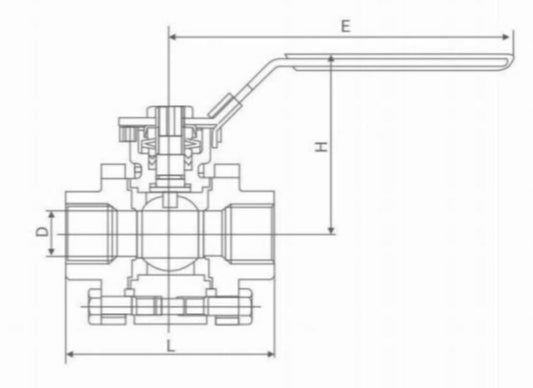 THREE PIECE INTERNAL THREAD HIGH PLATFORM BALL VALVE