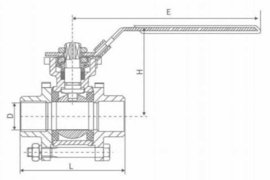 THREE PIECE BUTT WELDING HIGH PLATFORM BALL VALVE