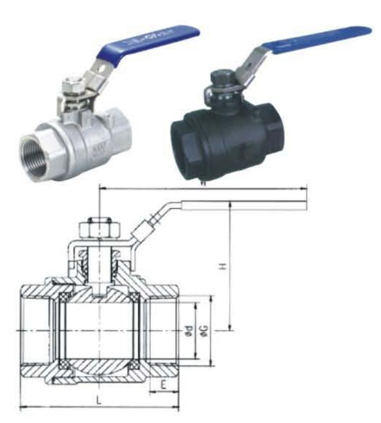 1PC-2PC TYPE BALL VALVE WITH INTERNAL THREAD