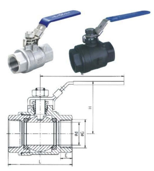 1PC-2PC TYPE BALL VALVE WITH INTERNAL THREAD